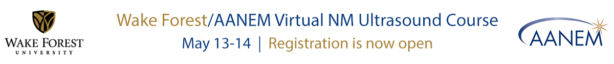 Wanting to learn more about NM US? Sign up now for Wake Forest's NM US Virtual Workshop led by AANEM member Dr. Michael Cartwright. This course offers 13.5 CMEs and is designed for every level from beginner to advanced! Register now at northwestahec.wakehealth.edu/courses-and-ev….