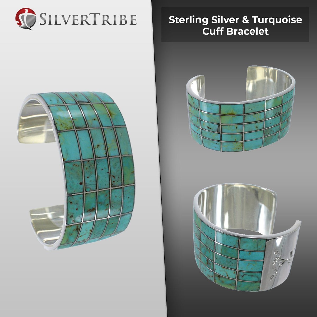 #DETAIL
Authentic Sterling Silver Southwestern Turquoise Cuff Bracelet

This beautiful cuff is made from authentic Turquoise Inlay and Sterling Silver.

☝ Tap To Buy
Or shop our website:  bit.ly/2PuflfC