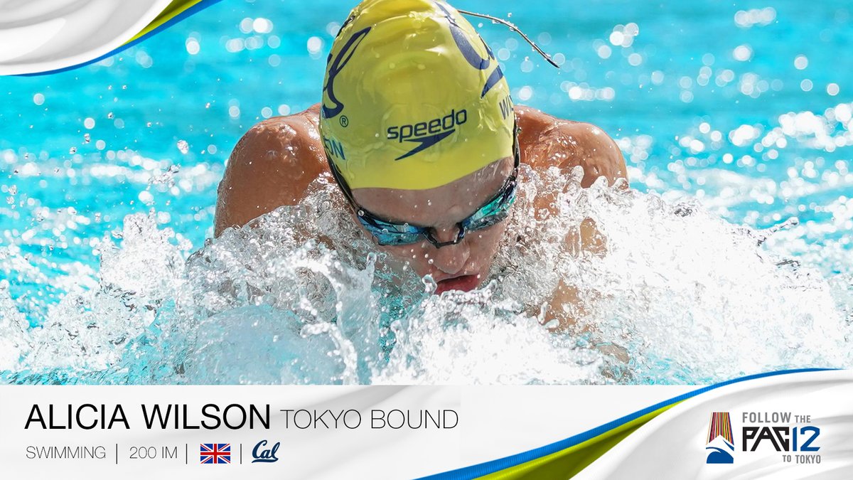 .<a href="/Aliciamwilson1/">Alicia Wilson</a> 🛫 @tokyo2020

#Pac12Swim 200 IM champion Alicia Wilson selected to represent #TeamGB in Tokyo.

🏊‍♀️: <a href="/CalWSwim/">Cal Women’s Swim & Dive</a> 
🇬🇧: <a href="/TeamGB/">Team GB</a> // <a href="/britishswimming/">Aquatics GB</a>
📰: pac12.me/WilsonTokyo

#GoBears | #Tokyo2020