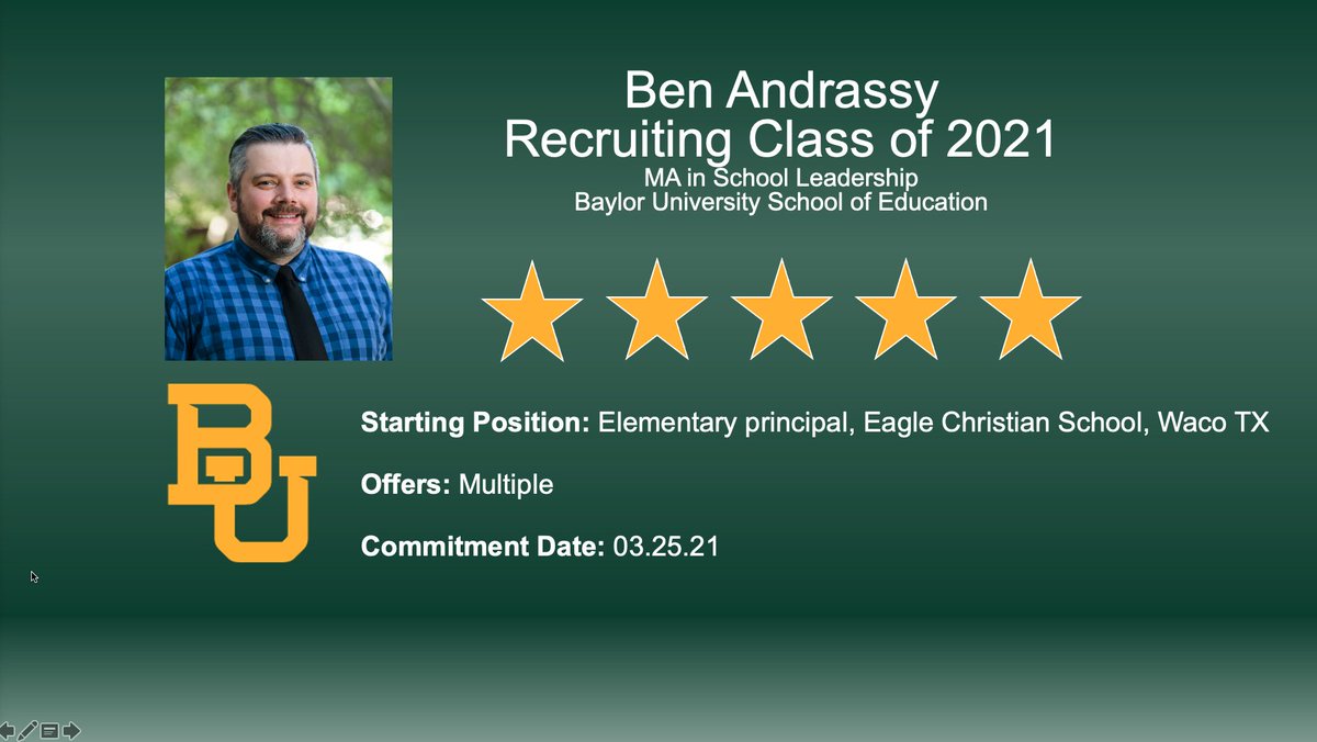 eckertjon's tweet photo. We are welcoming local principal and 5-star recruit, Ben Andrassy, to the hybrid MA in School Leadership and the #BaylorLeads Family.

Taking his leadership to the next level. 

Program launches June 20! #BeTheLight https://t.co/rT3Qhvd1tT