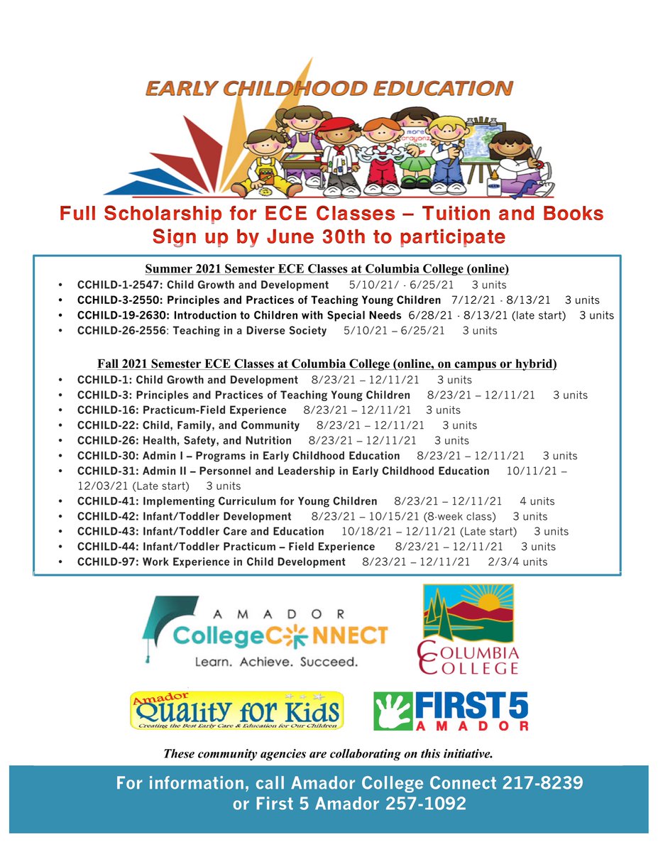 AmadorLearning's tweet image. Great scholarship opportunity for Early Childhood Educators!
