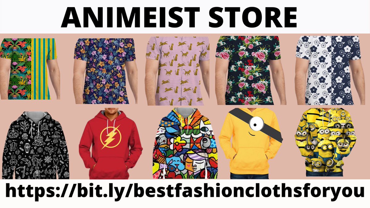 JhayPsalm's tweet photo. @FashionPressJP Hello Everyone,
ANIMEIST STORE provides you with the best and trending fashion wears that gives you comfort and adores you. Our wears make you look awesome and outstanding among peers. Click now to get the best for yourself;
https://t.co/nRR7W0FoFq
#fashion https://t.co/OCjXcvNexi