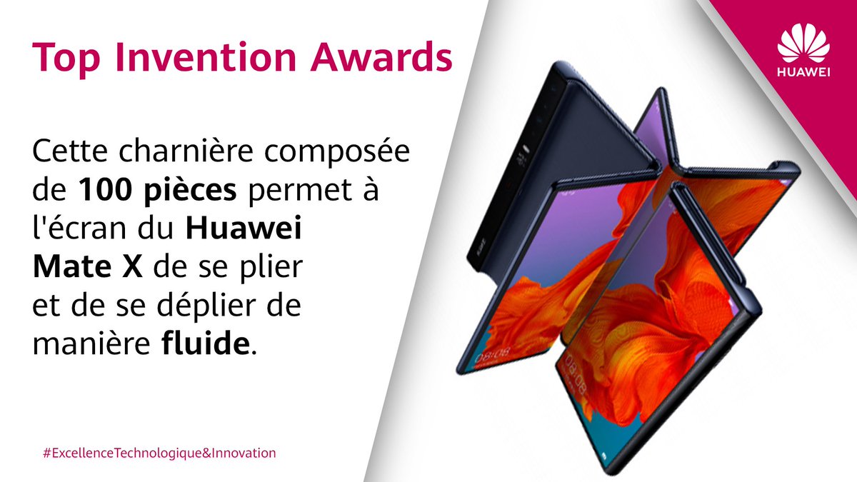 HuaweiFr's tweet photo. Huawei développe de nombreuses innovations et place la R&amp;D au cœur de son activité. Nous menons par exemple des recherches sur les #smartphones pliables depuis des années et nous avons ainsi créé #FalconWing, une #invention récompensée aux #TopInventionAwards de Huawei. 📱 https://t.co/AOgoIMgQCi