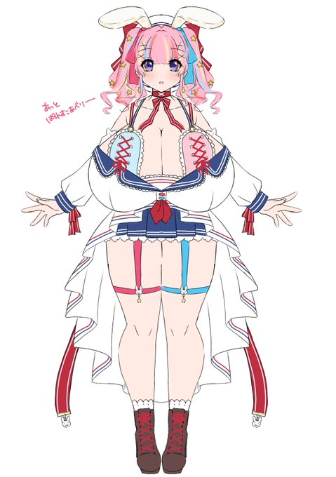 セーラー風の可愛い服をデザインしたかった🐨 