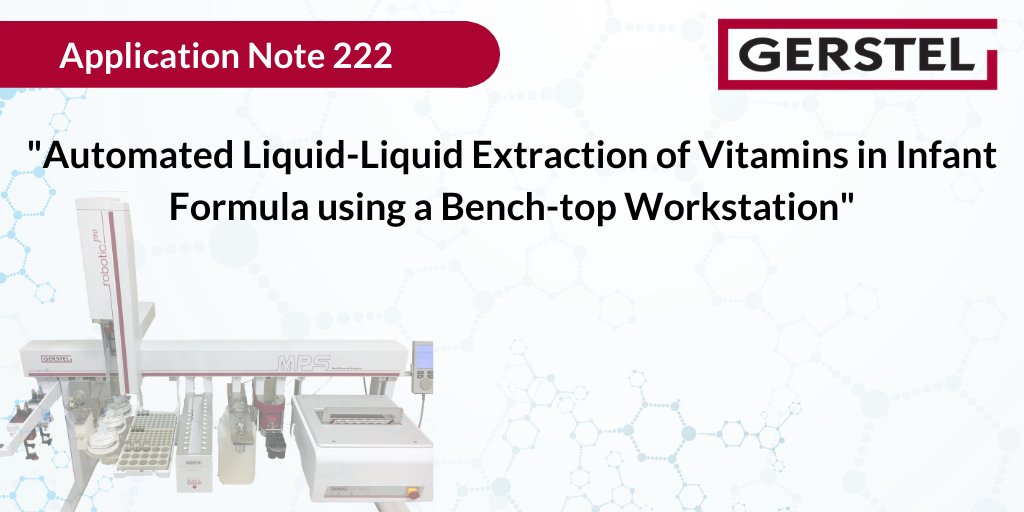 GERSTELInc's tweet photo. In our newest AppNote, https://t.co/v7Ai37EHPc, learn how the GERSTEL MPS robotic sampler can efficiently extract infant formula samples using the quickMIX and CF-200 centrifuge options and, if desired, can be used to inject the resulting extracts into the HPLC system. https://t.co/eHZq6mIThE