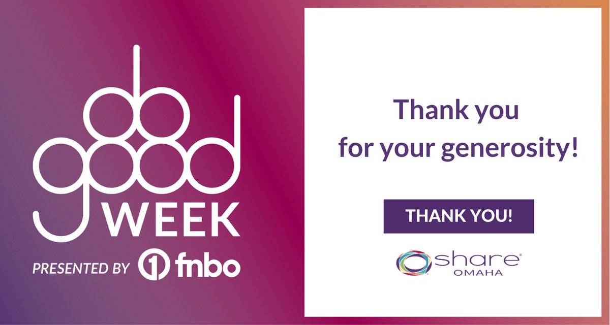 salarmyomaha's tweet photo. A HUGE thanks to the Omaha community for their support during SHARE Omaha's #DoGoodWeek. We couldn't do the work we do without the generosity of so many in the metro area and beyond. Thanks for your continued support! #DoGoodWeek https://t.co/ifjZw835CL
