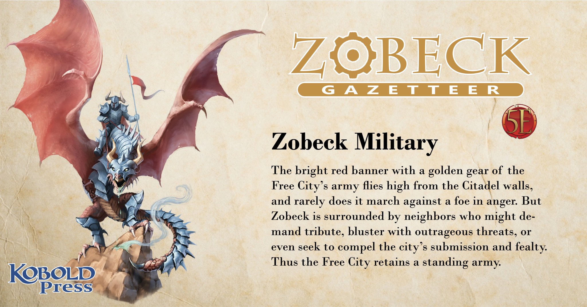 Kobold Press on X: Immerse yourself in the merchant city of Zobeck with  ZOBECK GAZETTEER! Written by @jamesjhaeck, this book is your guide to 5th  Edition adventure in this free city forged