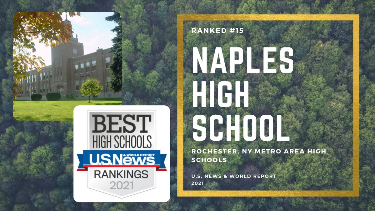 Naples High School is ranked #15 in Rochester, NY Metro Area High Schools by @usnews. We may be little, but we are fierce. #BestHighSchools #naplescsd