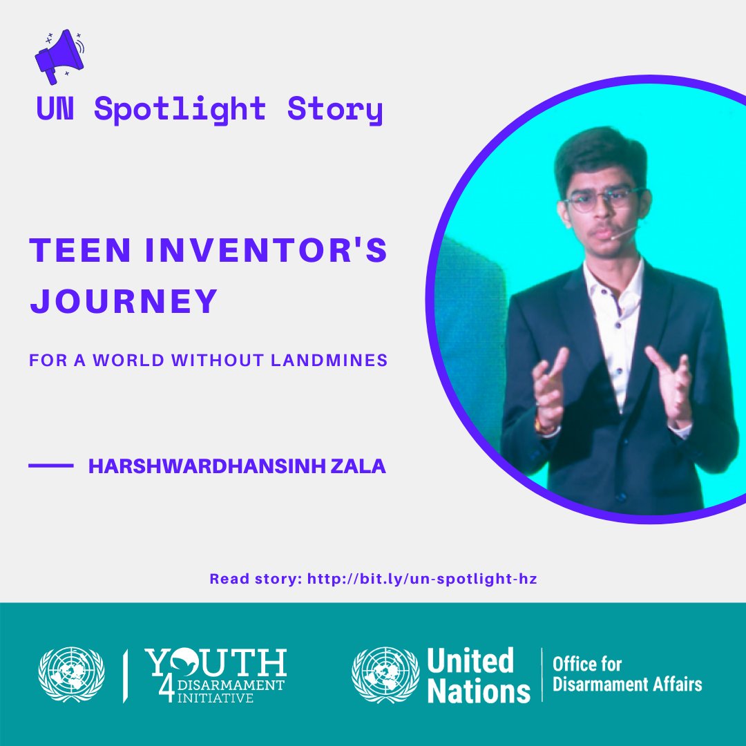aerobotics7's tweet photo. We are so honored to know that the Journey of Harshwardhansinh Zala has been Featured on #Youth4Disarmament of @UN_Disarmament, on the UN's Official Website.

Read Story: https://t.co/6KhlyB4UyP

#UN #UnitedNations #Y4D #YouthPeaceSecurity #BAOP #WorldWithoutLandmines #YouthLead https://t.co/WaaZdj2dfp