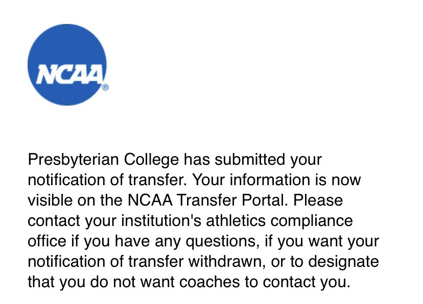 I have decided to enter the transfer portal with 3 years of eligibility left.