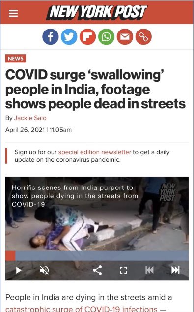 vonbrauckmann's tweet photo. “India being swallowed”, “People dying on the streets”. Notice the photo msm uses to create more fear is from a gas leak 11 months ago. They should be arrested. https://t.co/JX9CpLHMr6