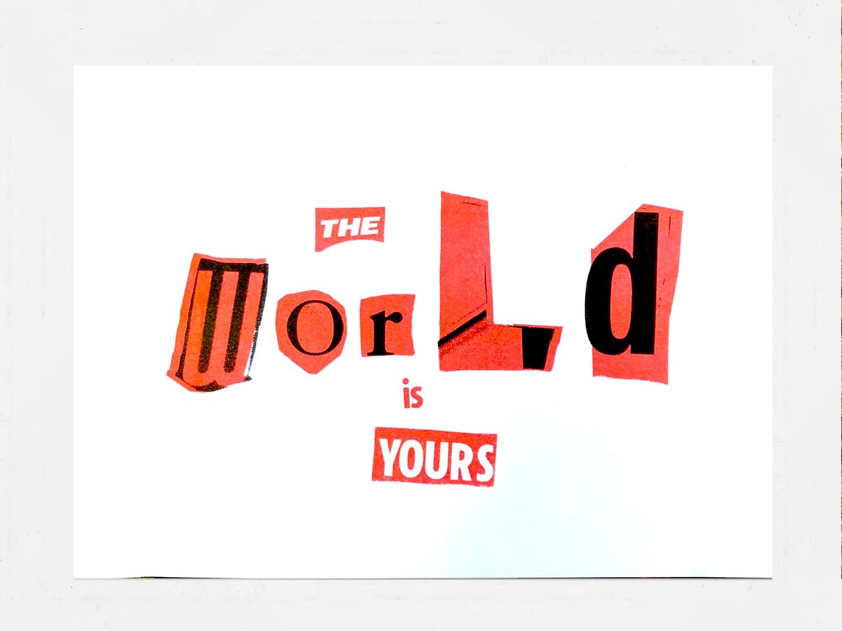 "The World Is Yours" by Chris Connarty...

Building on a childhood collage, Chris created the piece for our magazine Crowdfunder by appropriating cut outs from tabloids. We love it.

Get yours as part of our Crowdfunder rewards at bit.ly/FL-Crowdfunder