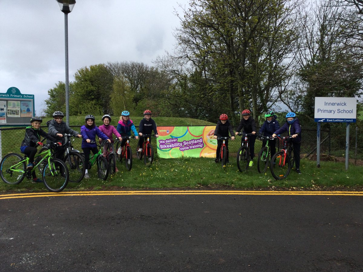 Innerwickprim's tweet photo. Bikeability training for P6/7 this week.🚲 We learned to complete a safety check of our bike before practising our  cycling skills in the playground. When we were confident we went on to a quiet road to try u-turns and  signalling.@ELOutdoorEd @BikeabilityUK https://t.co/U3KKRckRel