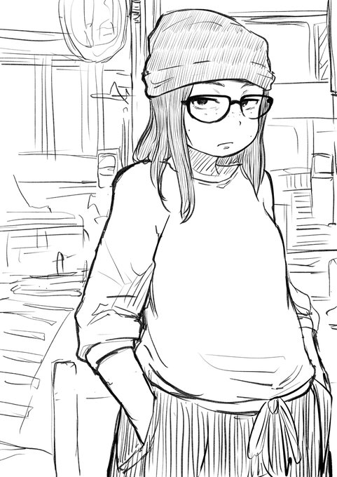 今日のらくがきの線と色 