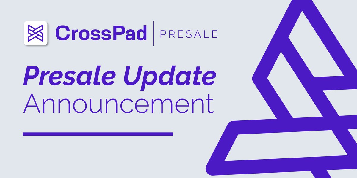 ✖️CrossPad Presale Update

We are really thrilled to announce that our Presale was an authentic success!
We have been able to collect over 555 BNB in a couple of minutes!

📄 Learn about Public Sale at: crosspad.medium.com/crosspad-presa…

#BSC #BNB #launchpad #BinanceSmartChain #DeFi