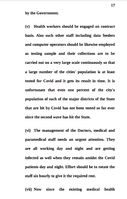 HC directs the UP government to take the following steps immediately in the cities of Lucknow, Prayagraj, Varanasi, Agra, Kanpur Nagar, Gorakhpur and Jhansi #COVID19