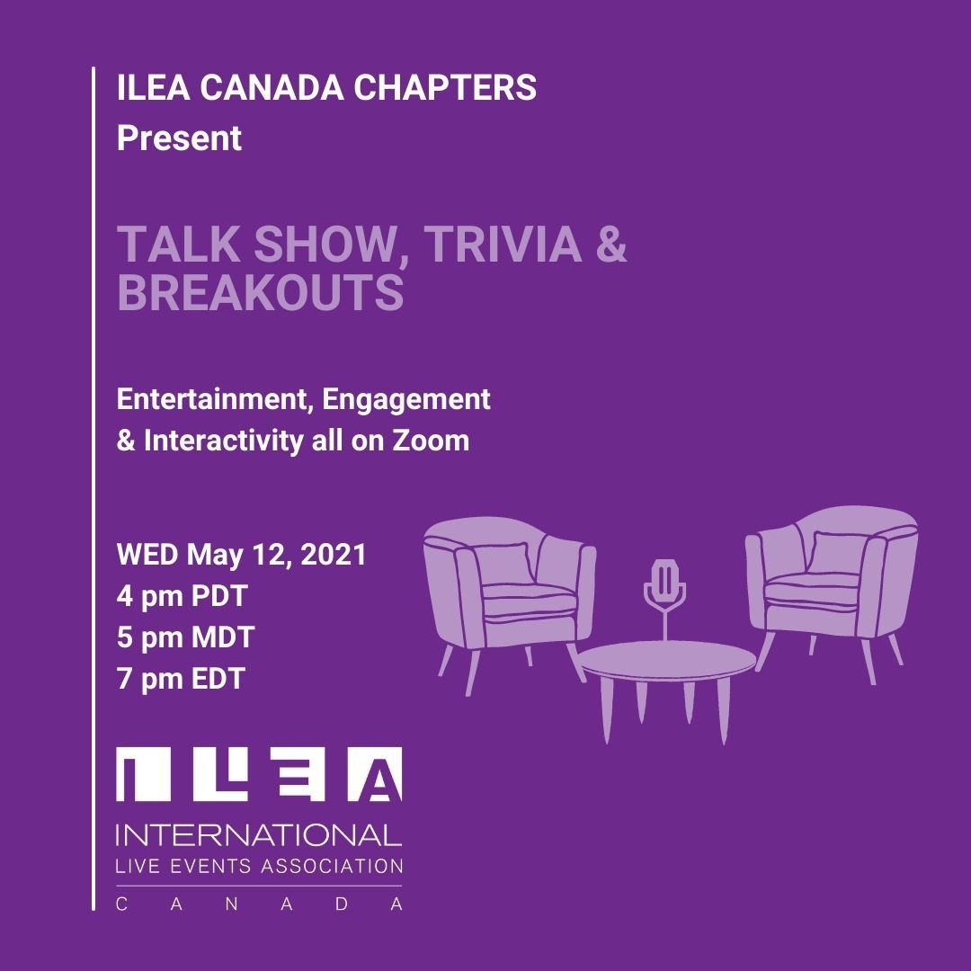 Join us for ILEA Networks: Talk Show, Trivia &amp; Breakouts on May 12, 2021, from 7:00 PM to 9:00 PM  (ET). Hear from Past Presidents, engage with other Chapters, win trivia prizes and be entertained while you learn! 

Register today: buff.ly/3dR4Wo8