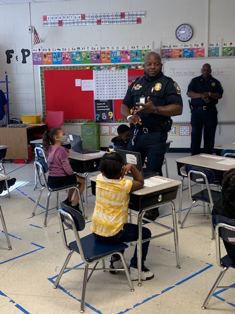 Community support at its finest!! Thank you Capt. Homer Daniel and Ptl. Reggie Sutton from the Griffin PD for visiting our Kindergarten classrooms today, providing goodie bags to our students, and talking about summer safety.🦅 <a href="/PrincipalRoyal/">Seabrook Royal</a> <a href="/GriffinPolice/">Griffin Police Department</a>