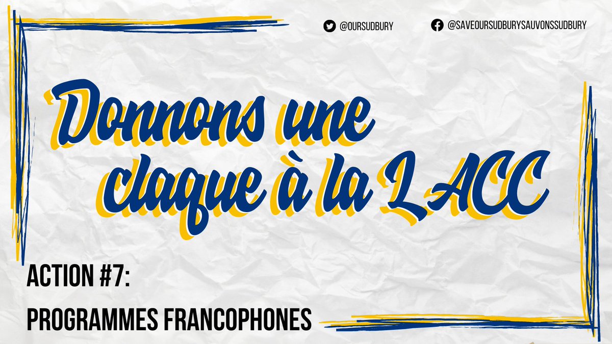 OurSudbury's tweet image. TRASH THE CCAA

Save our Sudbury/Sauvons Sudbury stands in solidarity with the francophone community in all its diversity and supports its dream of a francophone institution by, for and with.

#HumansofLU
#SaveOurSudbury
#NorthernSolidarity