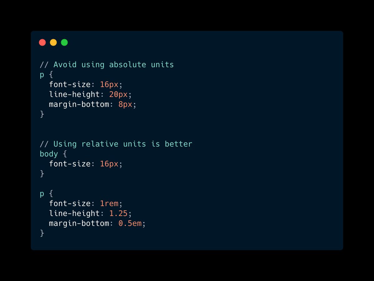 4. Using px unitsI found a nice answer from Stack Overflow:  https://stackoverflow.com/a/43131958/1064428Pay attention that the answer from 2012 stated that you should use px.But the second answer explains that it's fine to use relative units nowadays.