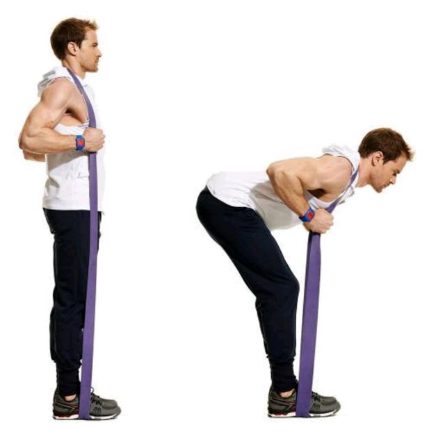 EXTENSION STRENGTH Example: Safety Squat Bar Good mornings , or RESISTANCE band to when beginning. This exercise will bulletproof your posterior chain like no other. Start lighter with most of these exercises, as they aren't common loading patterns.