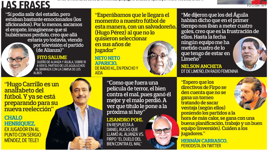EDH_Deportes's tweet photo. #LasFrasesDelDia hoy en #Cancha 

@FitoSalume / #NetoNeto en @PenchoyAida / @nelsonanchetadt / @ChaloHquez / @PohlLisandro / @hecarrasco_503 https://t.co/i1yWvFRJDE