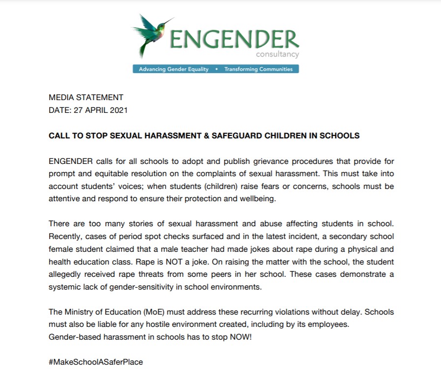 EngenderMy's tweet image. #MakeSchoolASaferPlace 
#GenderEquality
