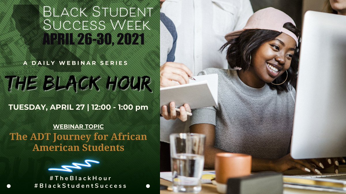 TheRPGroup's tweet photo. Tune in at 12:00 p.m. for #TheBlackHour webinar on "The ADT Journey for African American Students" with @cablackstudents RSVP here: https://t.co/YmytXl2Z0h https://t.co/Hykw8Hre7e