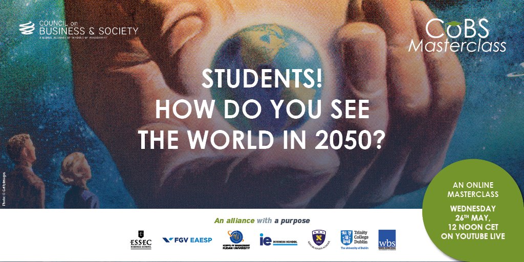 🎙️ | Save the date &amp; join the debate! Profs <a href="/XavierPavie/">Xavier Pavie</a> <a href="/ESSEC_AP/">ESSEC Asia-Pacific</a> &amp; <a href="/ZicariAdrian/">Adrian Zicari</a> <a href="/The_CoBS/">The Council on Business & Society</a> with #Students from <a href="/essec/">ESSEC Business School</a> <a href="/IEbusiness/">iebusiness</a> <a href="/TCDBusiness/">Trinity Business School</a> <a href="/FudanUniv/">FuDan University</a> Online Wed. 26th May, 12 noon CET 👉 youtu.be/D0bIaw07dJk #futureofwork #business #society #innovation #education