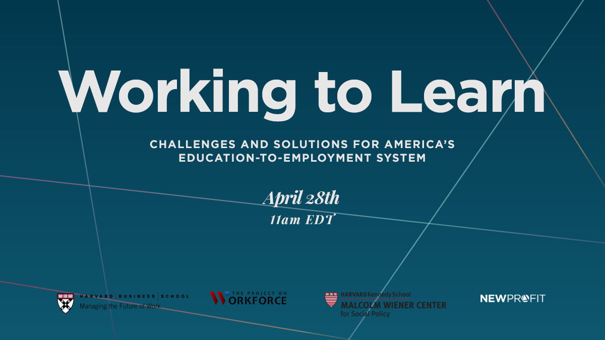 newprofit's tweet image. How do we support more equitable pathways from education to careers? Join us on tomorrow for real talk on innovation in post-secondary edu with @newprofit, @harvard Project on Workforce, &amp;amp; panel @JosephBFuller @patticonstan @MichaelwEllison @AbbySnay hubs.ly/H0LF2MR0