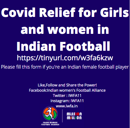 Please do fill out this form if you're a female football player who has been even slightly affected by the Pandemic. We are here for you and would like to help you in any manner possible, even if it's just someone to talk to.
tinyurl.com/w3fa6kzw