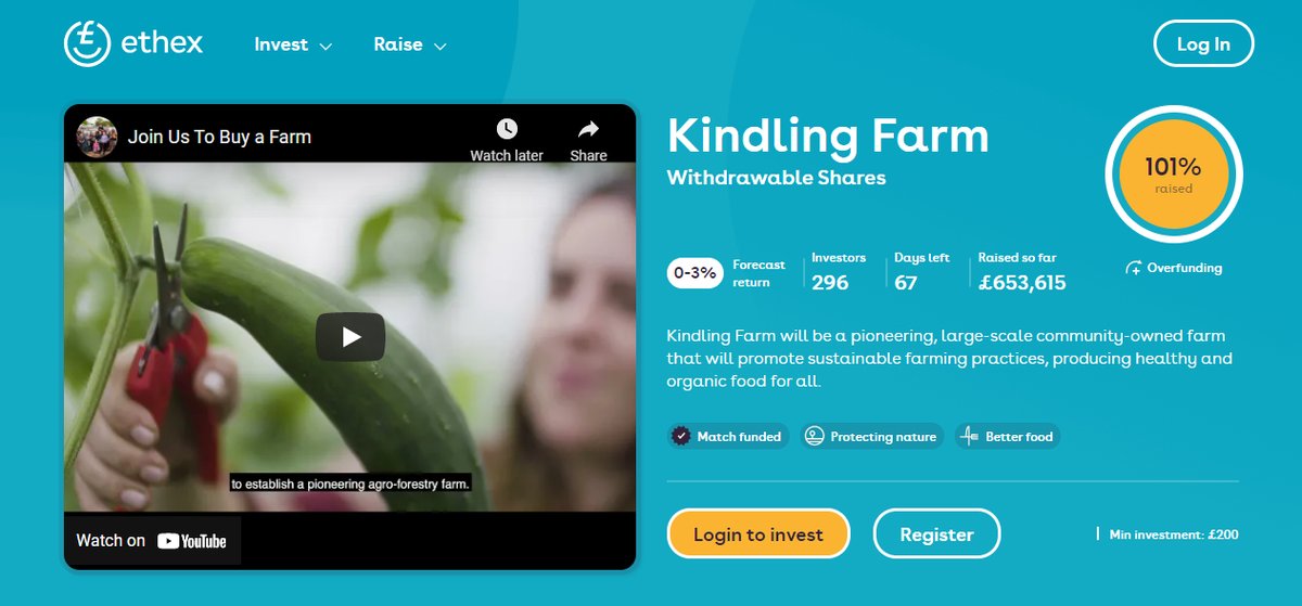 kindlingtrust's tweet image. In just 24 days we've reached our target of attracting £650,000 of investment to buy a farm. Nearly 300 wonderful community shareholders have joined us. We are lost for words! Huge heart-felt thank you! You can still join us at: ethex.org.uk/invest/kindlin… 
@ethexuk