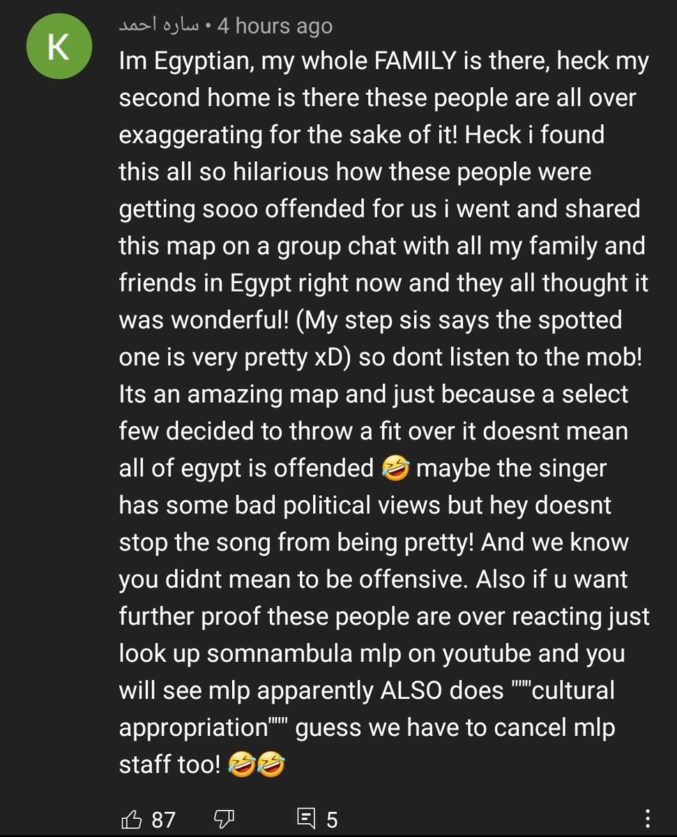 (Cleopatra map) Why are the people who complain about this Cultural Appropriarion stuff always sjw teens thinking they're actually serving justice. On both the map call and finished map I saw people, who were Egyptian, say how much they loved the concept and saw no problems- 1/7