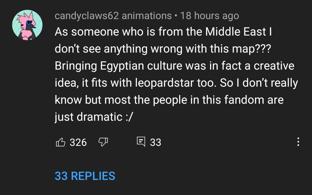 (Cleopatra map) Why are the people who complain about this Cultural Appropriarion stuff always sjw teens thinking they're actually serving justice. On both the map call and finished map I saw people, who were Egyptian, say how much they loved the concept and saw no problems- 1/7