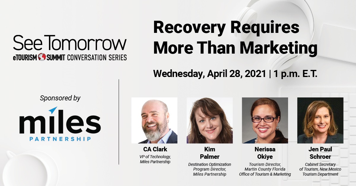 There’s still time to register for our webinar, “Recovery Requires More Than Marketing,” part of the <a href="/eTourismSummit/">eTourismSummit</a> “See Tomorrow” series. Register now and tune in tomorrow at 1pm ET.
zoom.us/webinar/regist…