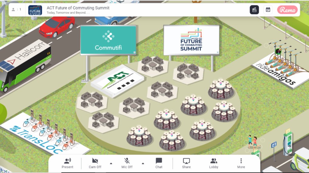 ACTNational's tweet image. The 2021 #FutureofCommuting Summit is now underway! Special thanks to @Commutifi for designing &amp;amp; sponsoring our virtual platform!