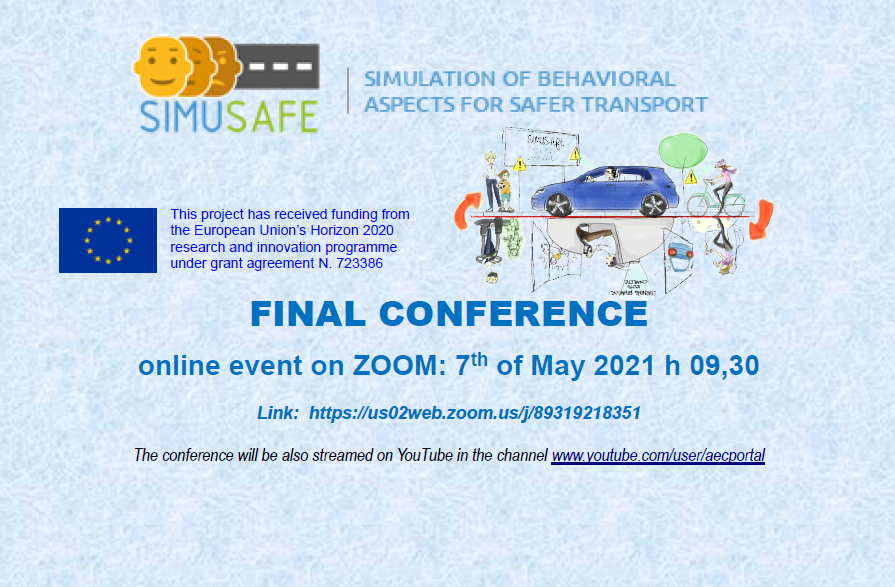 @SIMUSAFE Come join us for the SimuSafe FINAL CONFERENCE on 7th of May 2021 h 09,30. You can join us here: us02web.zoom.us/j/89319218351 #h2020Transport #research