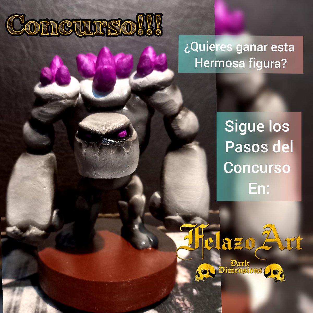 ArtFelazo's tweet image. Participa por esta espectacular figura de Golem , Hecha por supuesto por &quot; Felazo Art&quot;
Que tienes que hacer?Solo sigue estos pasos: 

• Apoya este canal con una poderosa suscripcion youtube.com/channel/UCXS9v… 

•Sigue a Felazo Art en su Facebook para ver los pasos a seguir!!