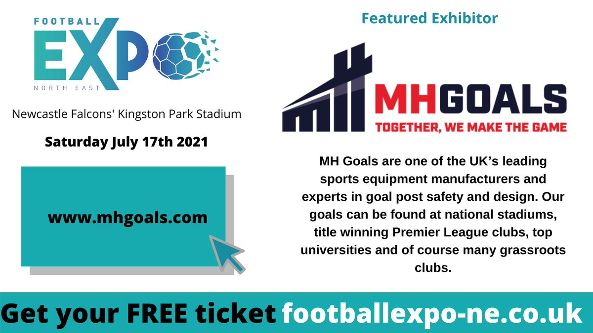 footballexpone's tweet photo. MH Goals are the Ukโs leading sports product manufacture and will join us at #FEXNE
@MHGoals are a Football Foundation Approved Supplier who supply to Premier League clubs and many grassroots clubs.
See them at #FootballExpoNE July 17th
Free Tickets ๐ https://t.co/HitilrH4XZ https://t.co/CL7MmDCP9k