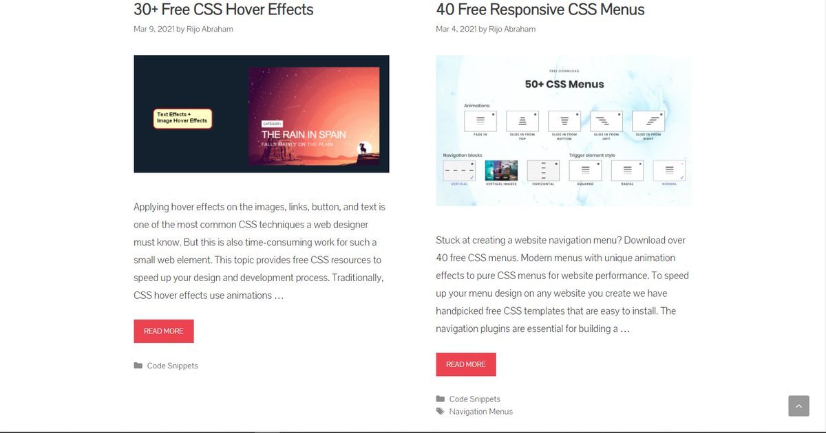 Design Seer- Everything related to jquery, css3, html5 goes here. Get snippets for your website for free.  https://designseer.com/category/coding/