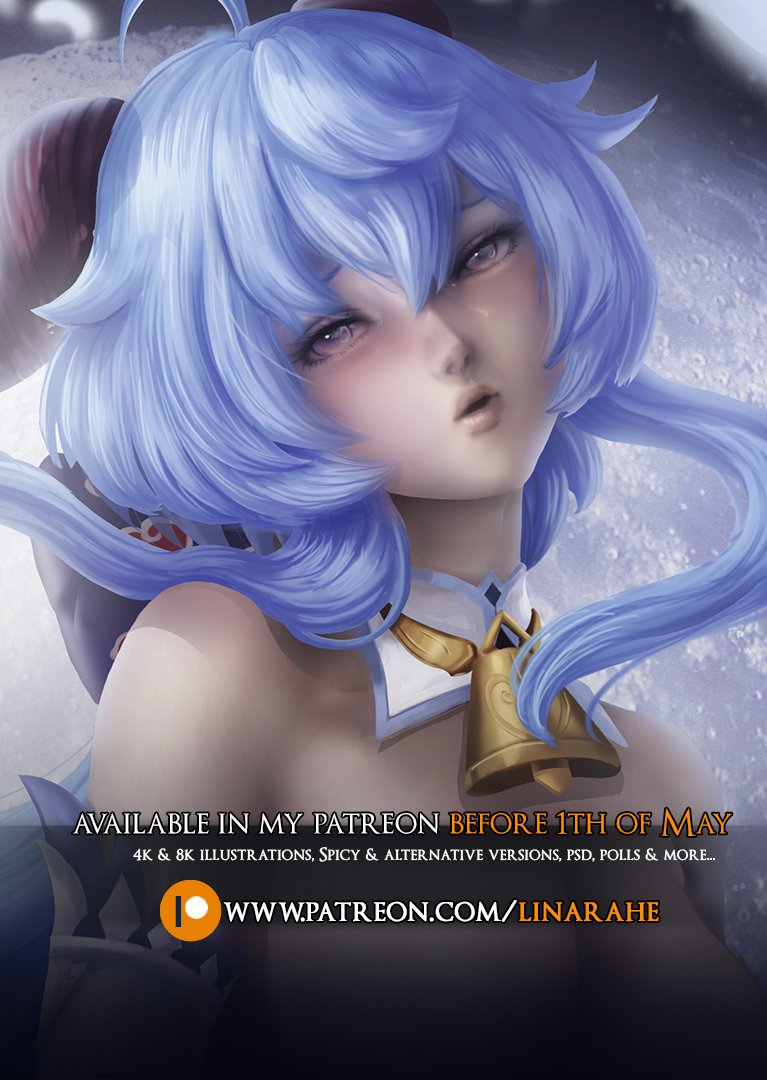 Linarahe's tweet photo. To get Ganyu you need to enter my patreon page before May 1st💙, this illustration contains:
- 4K resolution images
- 30 variants
-Wallpapers 8k resolution
-Full video of the entire work process
-Step Painting
-Scketch + Demonstrative Psd
✨Find in my Bio
#linarahe https://t.co/v3GARmq8ZT