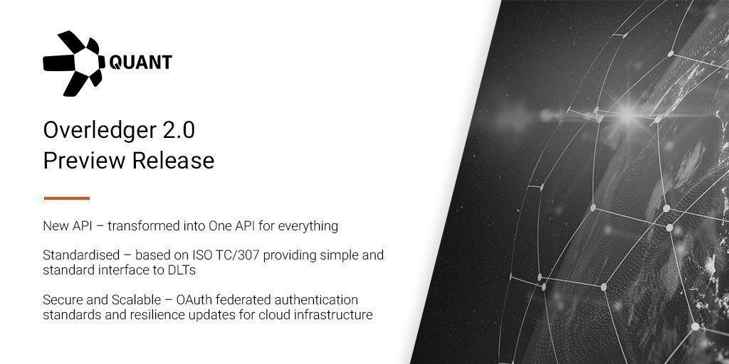 quantnetwork's tweet image. Announcing Overledger 2.0 Preview Release

Built on our new architecture, the base for an exciting roadmap of new features and preparing for Overledger Network to bridge the global ecosystems of DLTs and APIs with Standards.

Visit: buff.ly/3u9Eqw5
#Overledger #API #DLT
