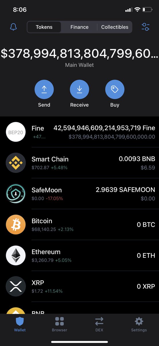BWMartin9's tweet photo. @refinableapp @TrustWalletApp This says it all... wouldn’t let me sell either tell it hit 4$ fishy... https://t.co/abk4l7ANWi