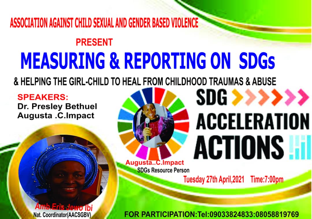 <a href="/SDGsAfricaPSG/">SDGs Africa</a> <a href="/SDGsNGA/">SDGsNigeria Action</a> <a href="/SDGSFOREVERYONE/">SDGs For Everyone</a> <a href="/sdgnigeria/">SDG Nigeria Knowledge Hub 🔊</a> <a href="/WorkingFingers3/">Working Fingers</a> #Talkesgbv AACSCBV CSOs are excited to have Prof and Augusta as facilitators on the SDGs reporting at the regular Telegram workshopCapacity building of members is very core at the coalition