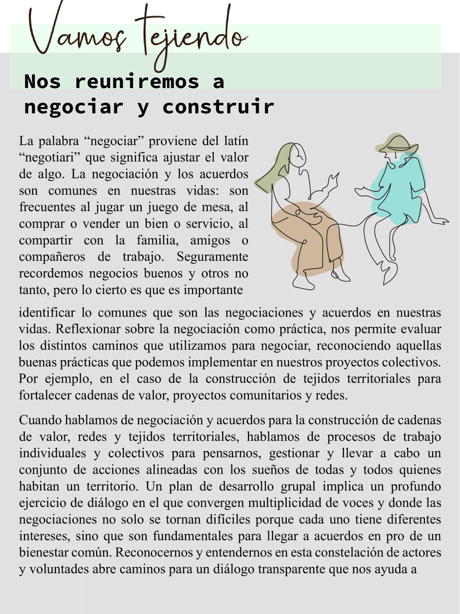teterritoriales's tweet photo. Cuando hablamos de negociación y acuerdos para la construcción de tejidos territoriales, hablamos de procesos de trabajo individuales y colectivos para pensarnos, gestionar y llevar a cabo acciones alineadas con los sueños de quienes habitan un territorio https://t.co/0pKpNHIc1e https://t.co/jZWH63Q9qt