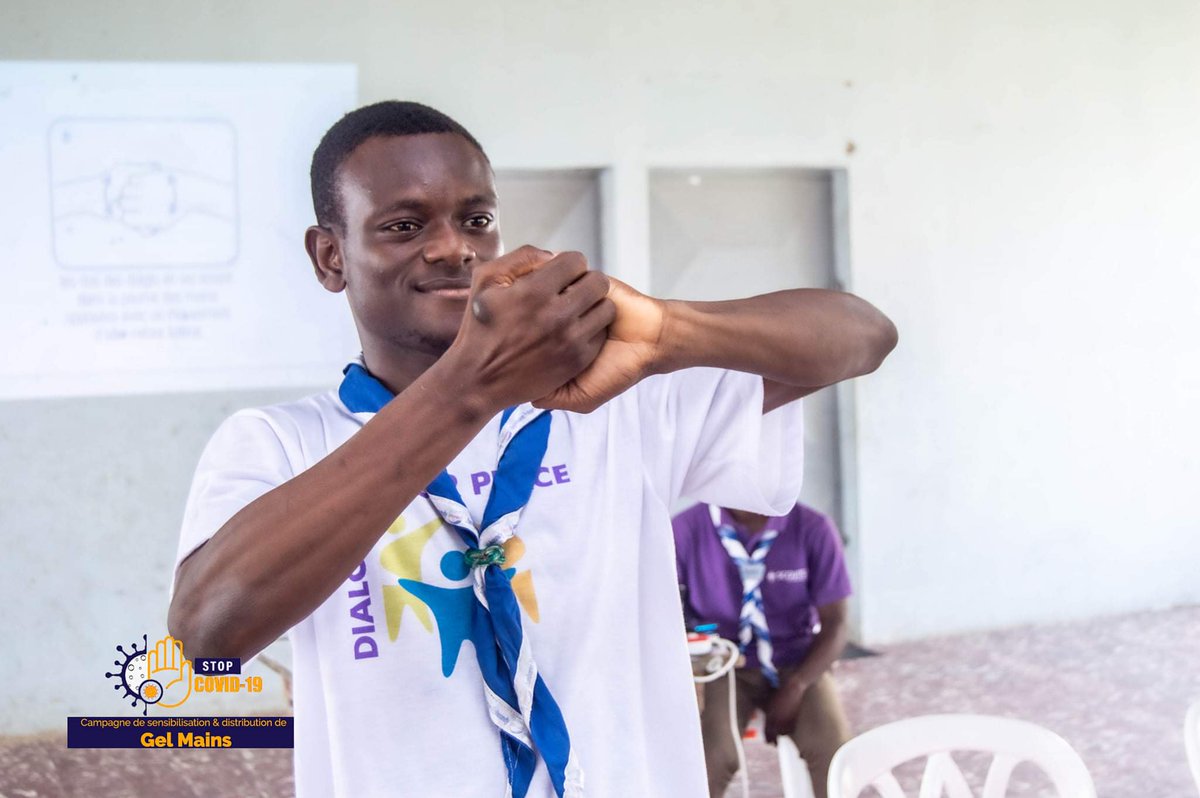 BrefdamVictorON's tweet photo. Revivons tous en image La campagne de sensibilisation et de distribution de gel mains des Eclaireuses et Eclaireurs Unionistes de Côte d'Ivoire.
#scouts
#scoutinginafrica
#africascoutfoundation
#FIS
#EEUCI
#EMUCI
#stopcovid19 https://t.co/Gfkwz7x88f