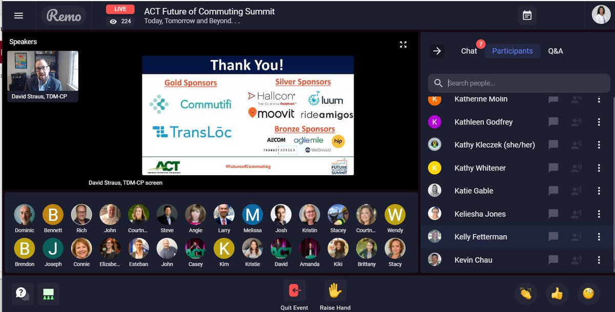 WeDriveU's tweet image. .@DavidAStraus welcomed 300+ attendees to @ACTNational #FutureOfCommuting Summit using this awesome new virtual event platform. @WeDriveU is proud to sponsor. Off to a wonderful start! #transportation #sustainability
