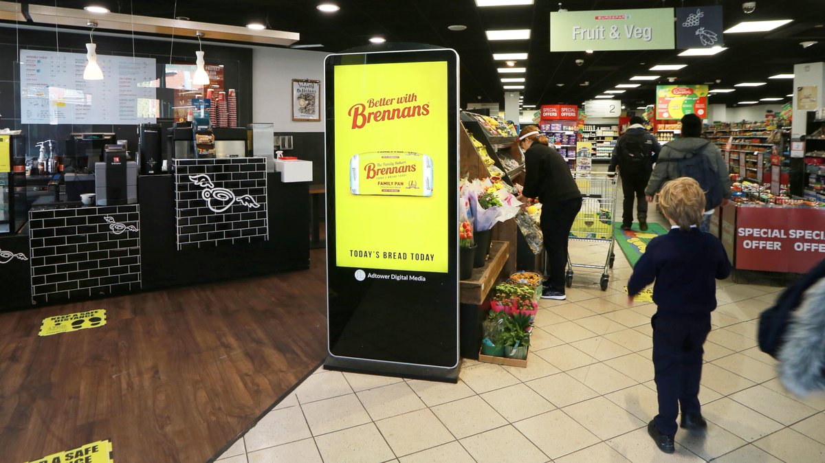 Captive audience for Brennans Bread, live across our Digitower network, connecting with live audiences at the #PointOfPurchase #ShopperMarketing.

Campaign via <a href="/KineticIreland/">Kinetic Financial & Made Simple</a> and <a href="/MindshareIRL/">MindshareIRL</a>
