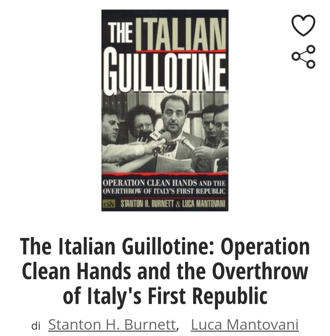 Guillotine was invented by the French. So why is it that an Italian got hold of this Guillotine file?Writer Park Jae-Bum may have seen/read the book, The Italian Guillotine: Operation Clean Hands and the Overthrow of Italy's First Republic.