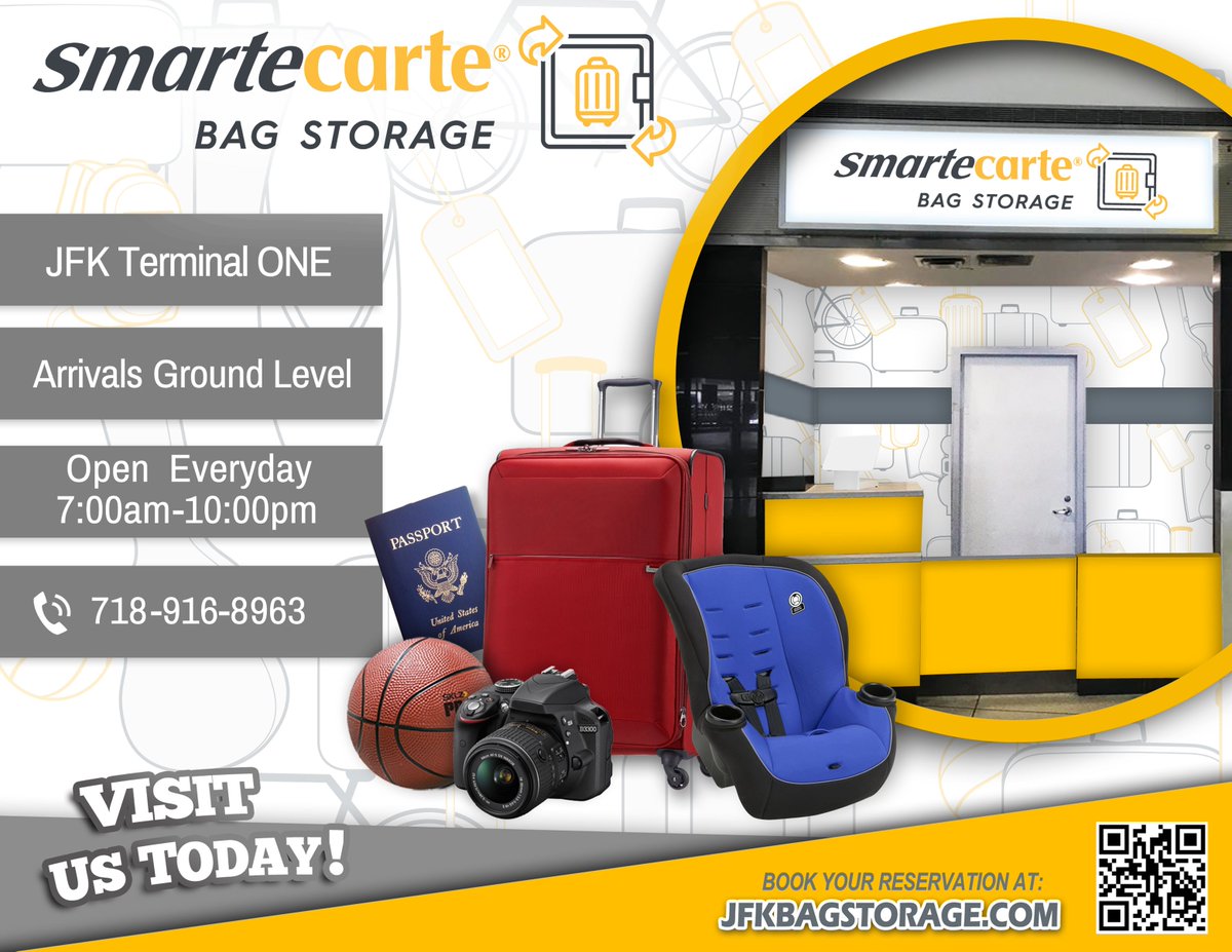 Smarte Carte is here to make traveling easier for everyone! Our Bag Storage at JFK is now fully open and operational! Book your reservation here! jfkbagstorage.com
#JFK #JFKBagstorage